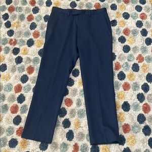 Kenneth Cole Blue Dress Pants with Straight-Leg Cut